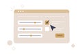 Digital Interface With Settings And Selection Options In Flat Vector Illustration Symbolizing User Experience