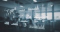 Digital interface displaying various data visualizations, including bar graphs, line Royalty Free Stock Photo