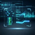 Digital interface displaying various data visualizations including Royalty Free Stock Photo