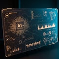 A digital interface displaying various data visualizations, including graphs, charts, and Royalty Free Stock Photo