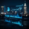 Digital interface displaying various data visualizations, including line and bar graphs, Royalty Free Stock Photo