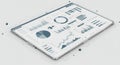 A digital interface displays a complex dashboard with various data visualizations, Royalty Free Stock Photo