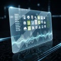 Graphical elements like waveforms and technology related symbols set Royalty Free Stock Photo
