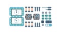 Digital Interface Elements, Modern Tech UI Vector Set, vector design Generative AI Royalty Free Stock Photo