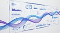 Digital interface featuring various data visualizations, including bar charts, line graphs, Royalty Free Stock Photo