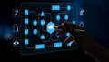 Digital Interface with Flowchart and Touch Interaction Concept for Data Management and Process Visualization Quark Royalty Free Stock Photo