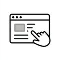 Digital interface icon: hand cursor clicking on web page element Royalty Free Stock Photo