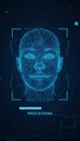 Face recognition technology scanning biometric identification data Royalty Free Stock Photo