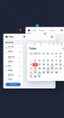 Digital interface showcasing a task management application with a calendar and checklist. The main Royalty Free Stock Photo