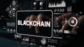 Digital Interface Showing Blockchain Technology Concept with Data Visualization and User Interaction. Asymptotic smart Royalty Free Stock Photo