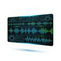 Digital interface with waveform patterns displayed on a sleek Royalty Free Stock Photo