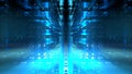 Digital interior building Hi tech Abstract data center server tonel. Business technology blurred Polygonal geometric digital