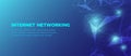 Digital internet networking technology background. Abstract polygon computer algorithm concept. Online communication