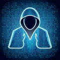 Digital intrigue anonymous hacker concept of binary manipulation
