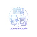 Digital invoicing blue gradient concept icon Royalty Free Stock Photo