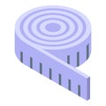 Digital isometric illustration of a purple tape measure on a white background Royalty Free Stock Photo