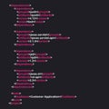 Digital java code text. Computer software coding vector concept. Programming coding script java. Royalty Free Stock Photo