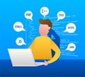 Digital java code text. Computer software coding vector concept. Programming coding script java, digital program code on Royalty Free Stock Photo