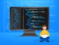 Digital java code text. Computer software coding vector concept. Programming coding script java, digital program code on Royalty Free Stock Photo