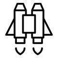 Digital jetpack icon outline vector. Rocket speed
