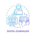 Digital journalism blue gradient concept icon