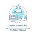 Digital journalism turquoise concept icon