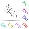 Digital key multi color icon. Simple thin line, outline vector of bitcoin blockchain icons for ui and ux, website or mobile Royalty Free Stock Photo