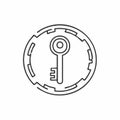 Digital Key for Secure Access Line Icon Royalty Free Stock Photo