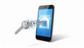 Digital Key Technology for Smart Home Mobile Access Royalty Free Stock Photo