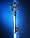 Digital Key Unlocking Binary Code Royalty Free Stock Photo