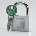 Digital Key Unlocking Institutional Security Royalty Free Stock Photo