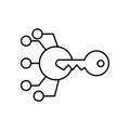 Digital Keys Outline Vector Icon that can easily edit or modify..