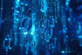 Digital keys technology security blockchain unlock access futuristic cyber data encryption safety connection innovation blue