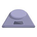 Digital kitchen scales icon cartoon vector. Measure product