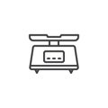 Digital kitchen scales line icon