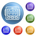 Digital kitchen timer icons set vector Royalty Free Stock Photo