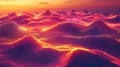 Digital landscape glowing with warm sunset gradient colors Royalty Free Stock Photo