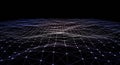 A digital landscape with a grid of interconnected points forming a mesh-like structure Royalty Free Stock Photo