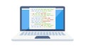 Digital Laptop Screen Showing Programming Code, vector design Generative AI Royalty Free Stock Photo