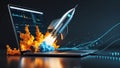 Digital Launchpad: Rocketing to Success with Data Analytics Royalty Free Stock Photo