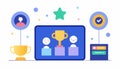 A digital leaderboard showcasing top attendee engagement metrics gamifying the experience through rewards and Royalty Free Stock Photo