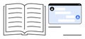 Digital Learning Concept with Open Book and Online Chat Interface for Communication Royalty Free Stock Photo