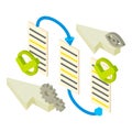 Digital ledger icon isometric vector. Web page cursor transition arrow checkmark
