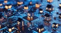 Digital ledger network nodes glowing with data abstract concept of blockchain technology Royalty Free Stock Photo