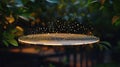A digital ledger unfolding in midair with holographic transactions appearing and vanishing rapidly visualizing AIs