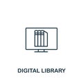 Digital Library icon from e-learning collection. Simple line element Digital Library symbol for templates, web design and