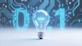 Digital Light Bulb with Binary Code 001 Innovation Concept Royalty Free Stock Photo