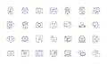 Digital line icons collection. Technology, Innovation, Connectivity, Integration, Automation, Transformation