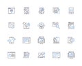 Digital line icons collection. Technology, Innovation, Internet, Online, Nerk, Data, E-commerce vector and linear