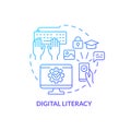 Digital literacy blue gradient concept icon Royalty Free Stock Photo